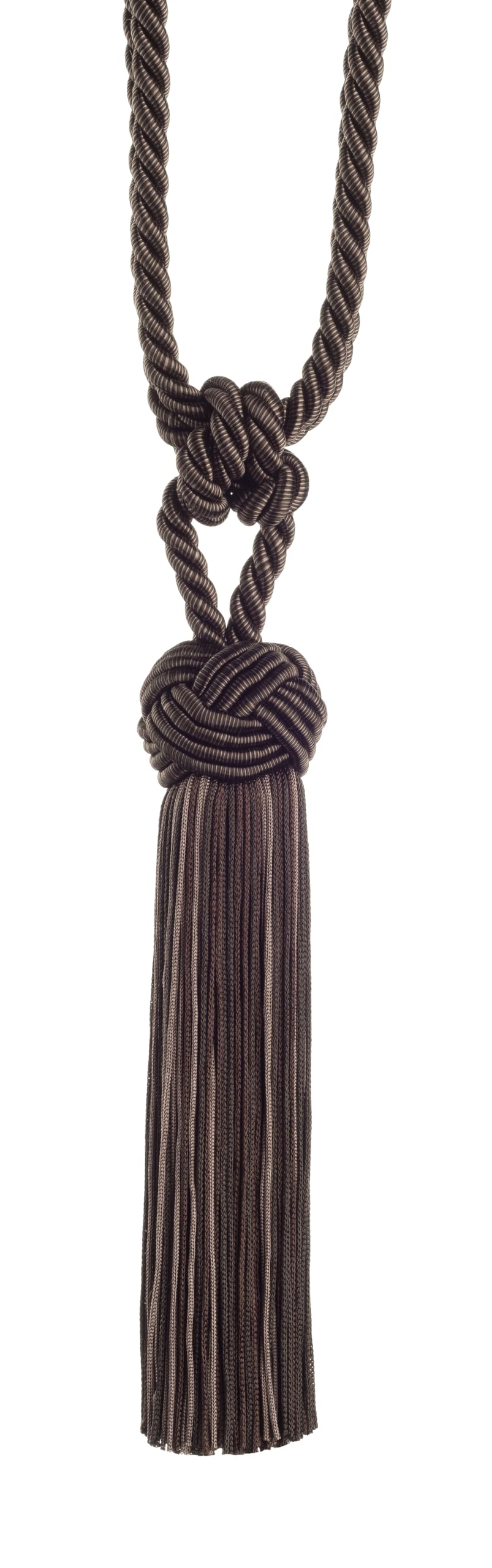 Swish Cheviot Textured Turk's Head Knot Curtain Tie Back, Brown