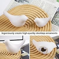 Vista 3 de Notakia Estatuas de pájaros blancos pequeños, decoración del hogar, adornos decorativos de estilo moderno para decoración de sala de estar, 2
