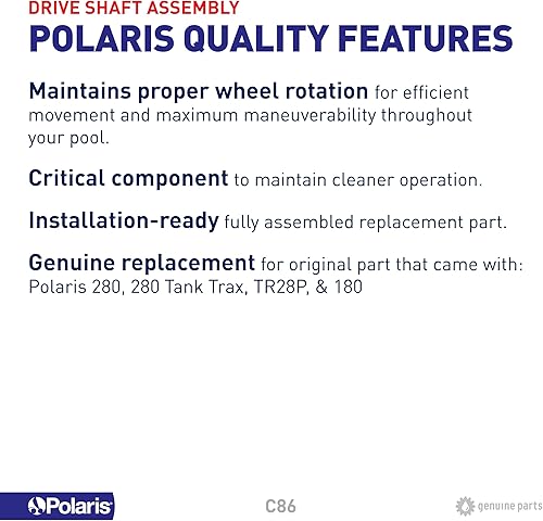 Miniatura 4 de Polaris Conjunto de eje de transmisión de piezas originales, 280/180, C86