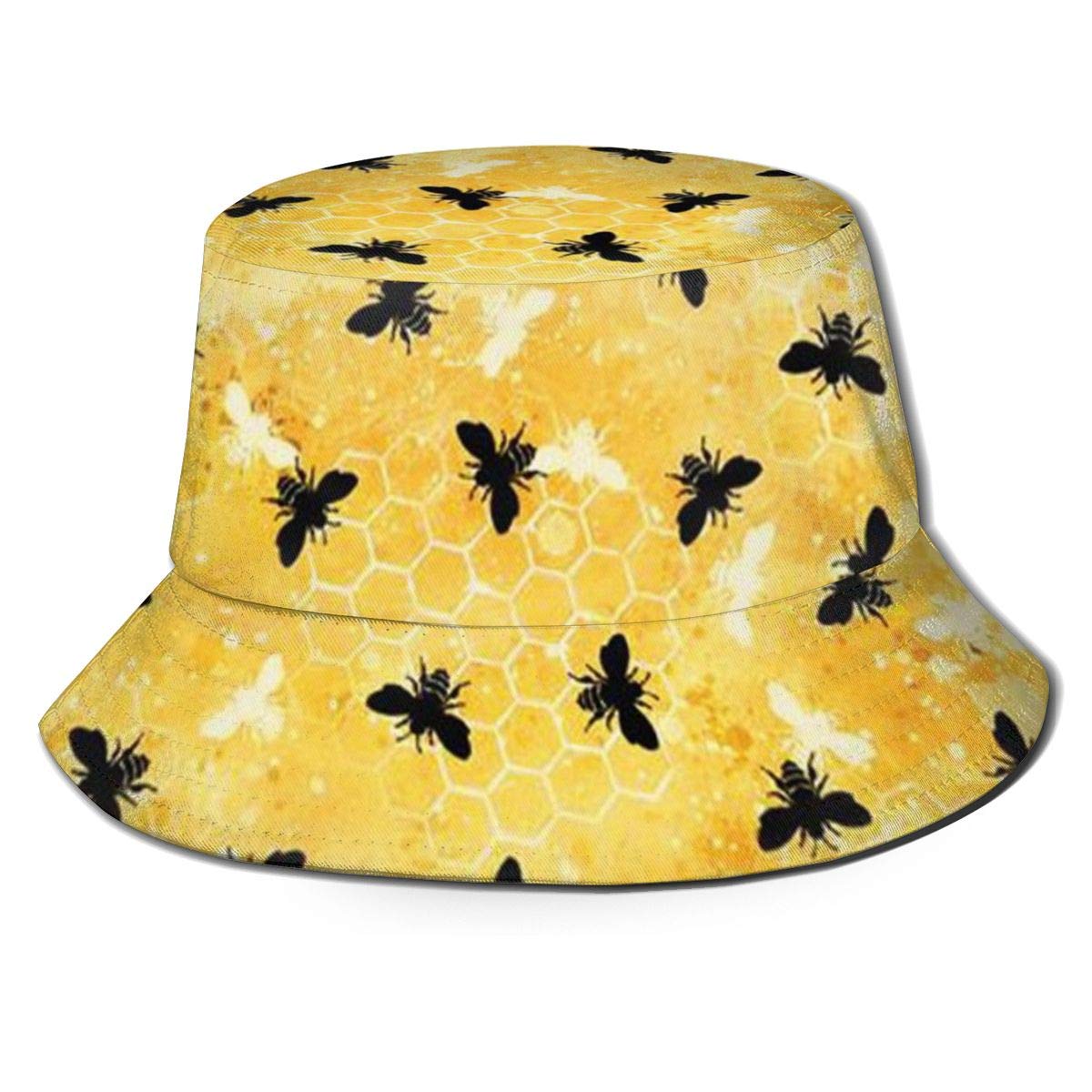 TMVFPYR Bucket Hat Packable Fashionable Trendy Fisherman Hat for Men Women, Black Honeybee, One Size