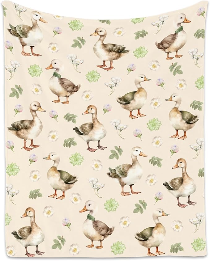 Duck Blanket, Cute Soft Throw Gifts for Kids, Cozy Flannel Throw Blankets for Couch Sofa, 30"x40"