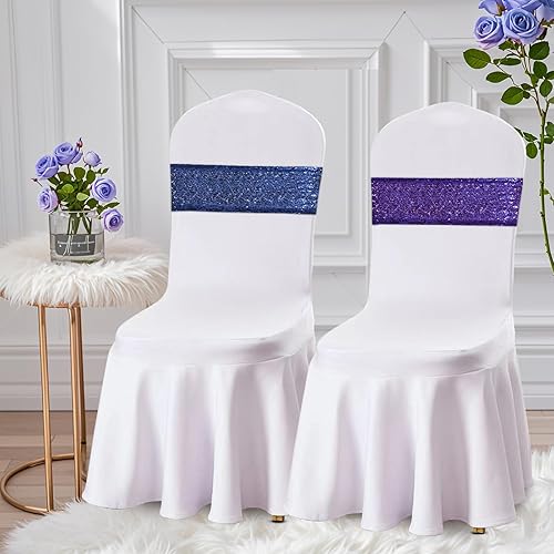 Miniatura 59 de Eternal Beauty Juego de 20 bandas de lentejuelas con lazo rojo para decoración de bodas, hoteles, fiestas