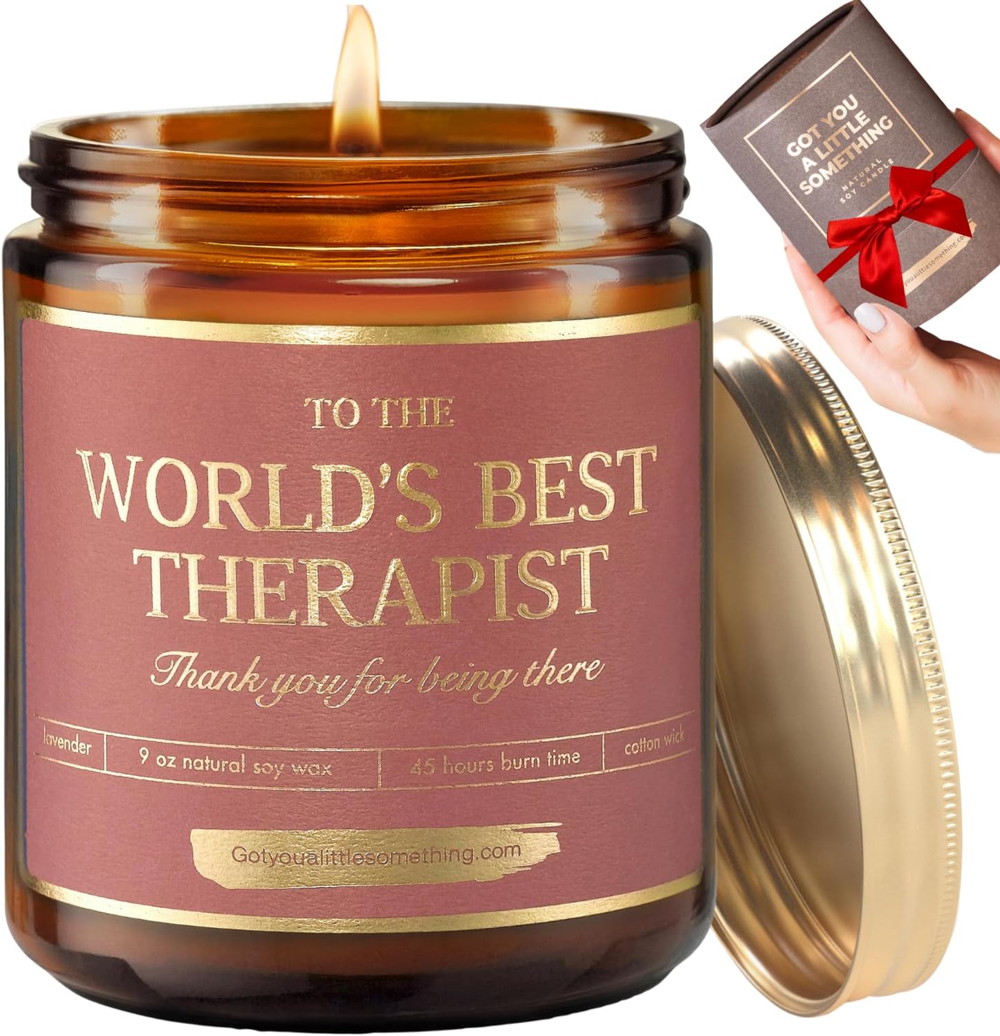 Gift for Therapists World's Best Therapist Candle Thank