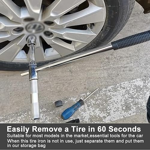 23" Universal 4-Way Lug Wrench Set – Chrome-Vanadium – 6 Pieces – 17/19/21/23mm Sockets