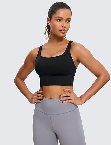 Miniatura 2 de CRZ YOGA Naked Feeling - Brasier deportivo con tirantes delgados para mujer, de impacto medio, cruzado, para yoga, con relleno, para entrenamiento