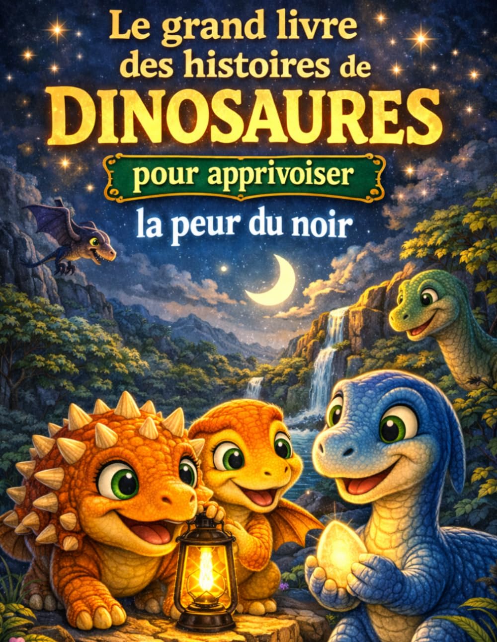 Le grand livre des histoires de dinosaures pour apprivoiser la peur du noir (grand format et couleur) pour enfants 5 - 8 ans (Les grandes histoires de dinosaures pour enfants)