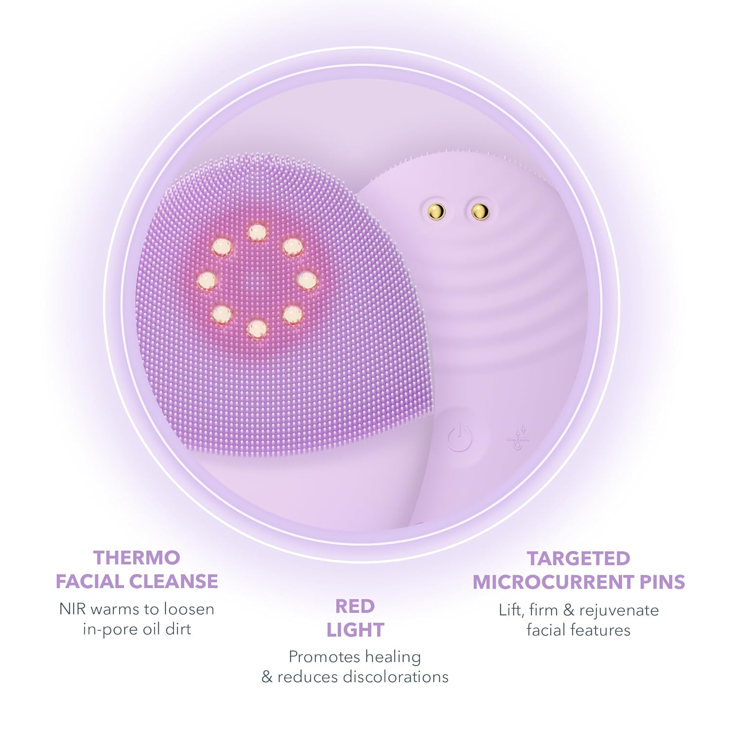 FOREO Luna 4 Plus Facial Cleansing Brush - Red Light Deep Thermo Cleansing - Anti Aging Microcurrent Facial Device - Sensitive Skin