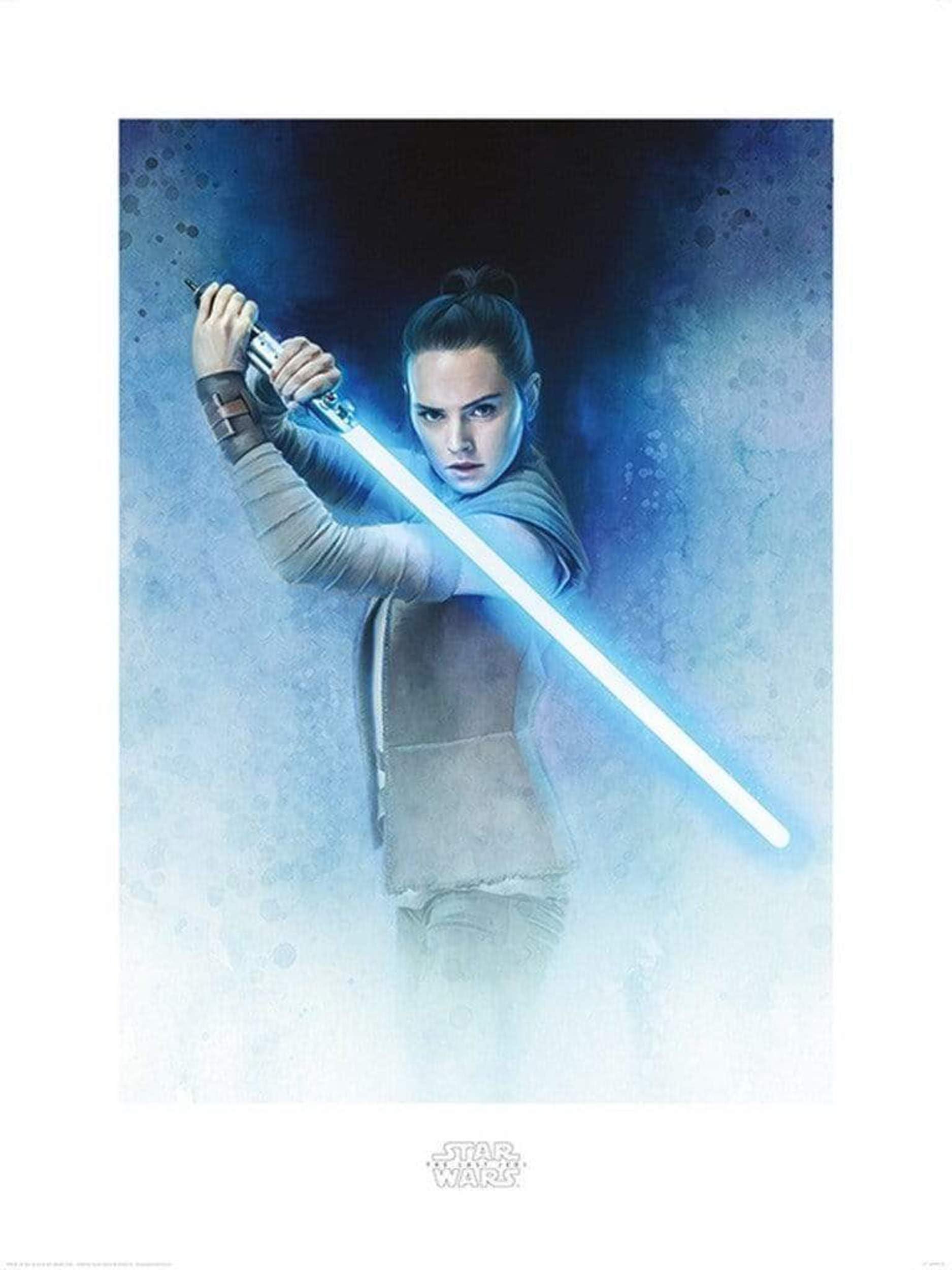 Pyramid International "Rey Lightsaber Guard Star Wars The Last Jedi Art Print, Multi-Colour, 60 x 80 x 1.3 cm