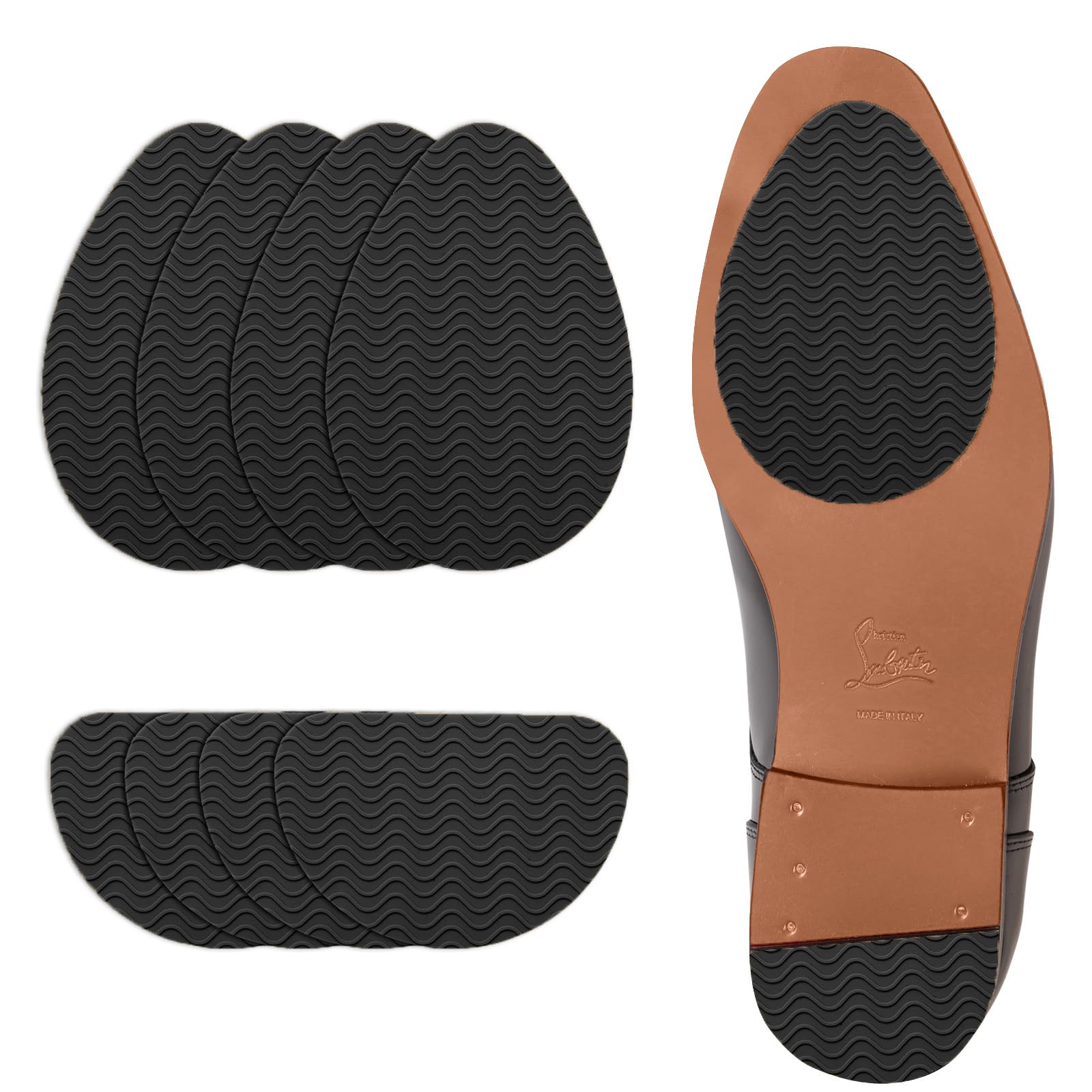 8 Pcs Enlarge Non-Slip Shoe Pads for Bottom of Shoes Self-Adhesive Sole Protectors for High Heels Flats Anti-Skid