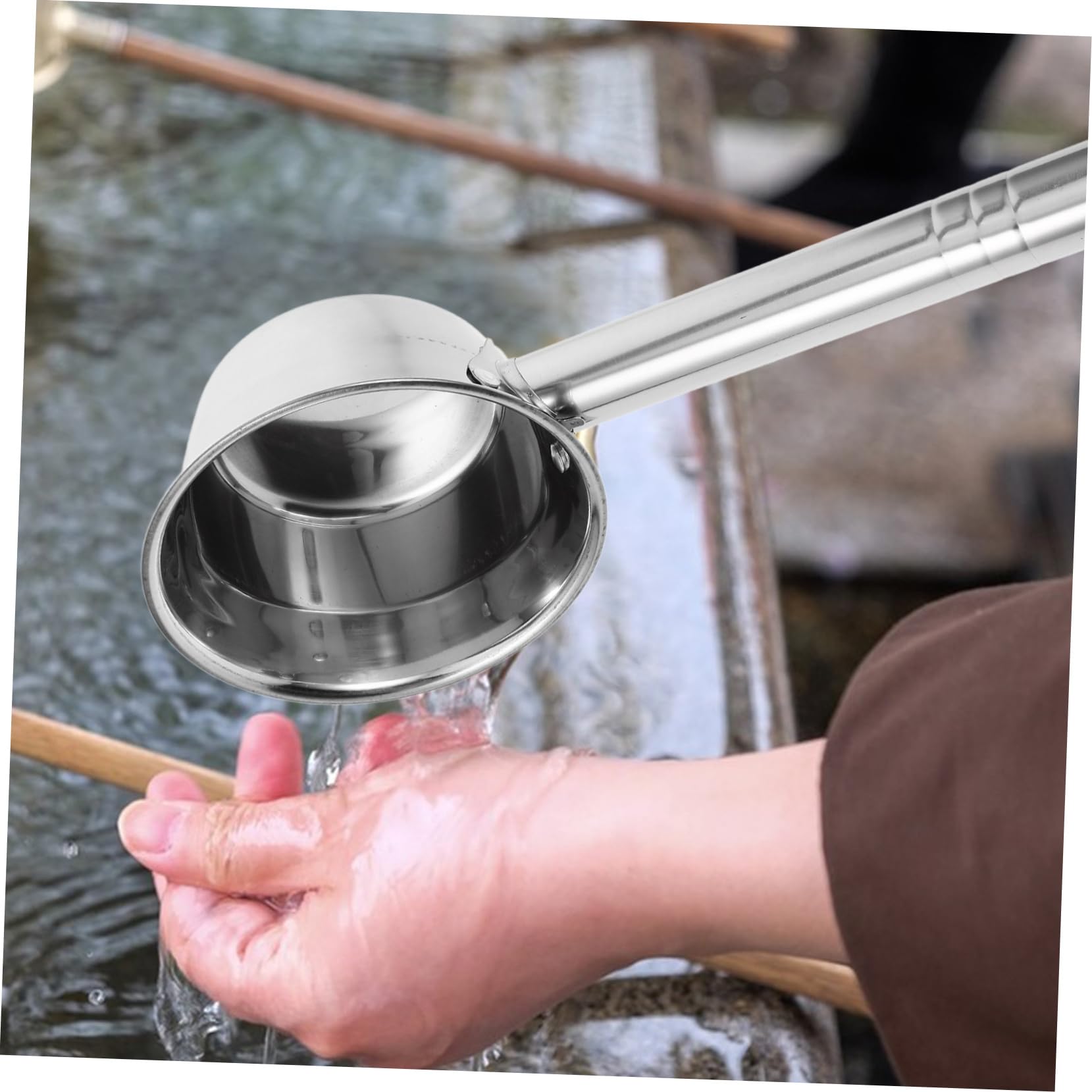 GALPADA 5 Piezas cucharón de agua limpiador cazo de agua con asa Reemplazo de tapón de baño de empuje Hundir ayuda cucharas cucharón de sopa de acero inoxidable cuchara de agua Silver