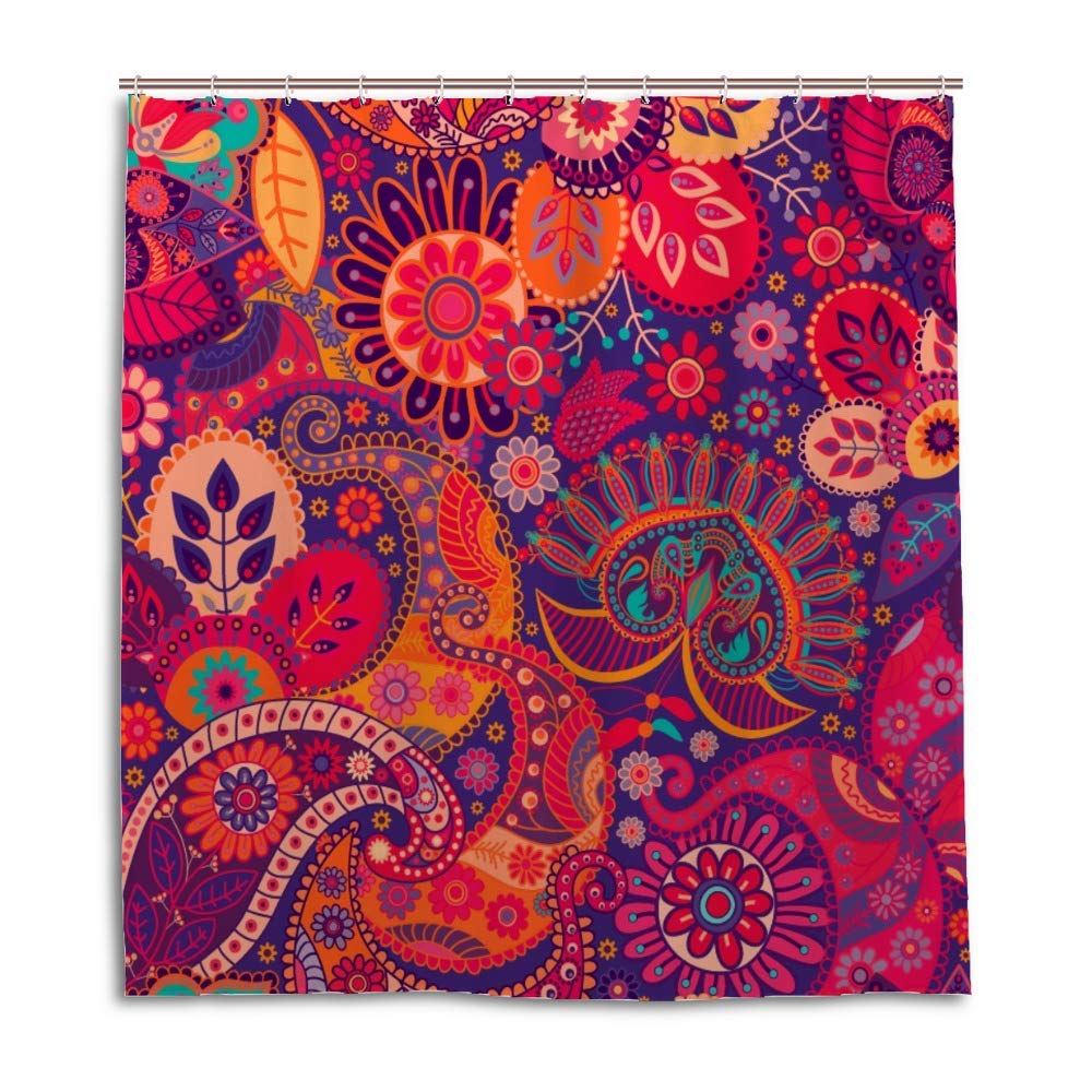 Rideau de douche rose à motif floral pour sublimer votre baignoire familiale