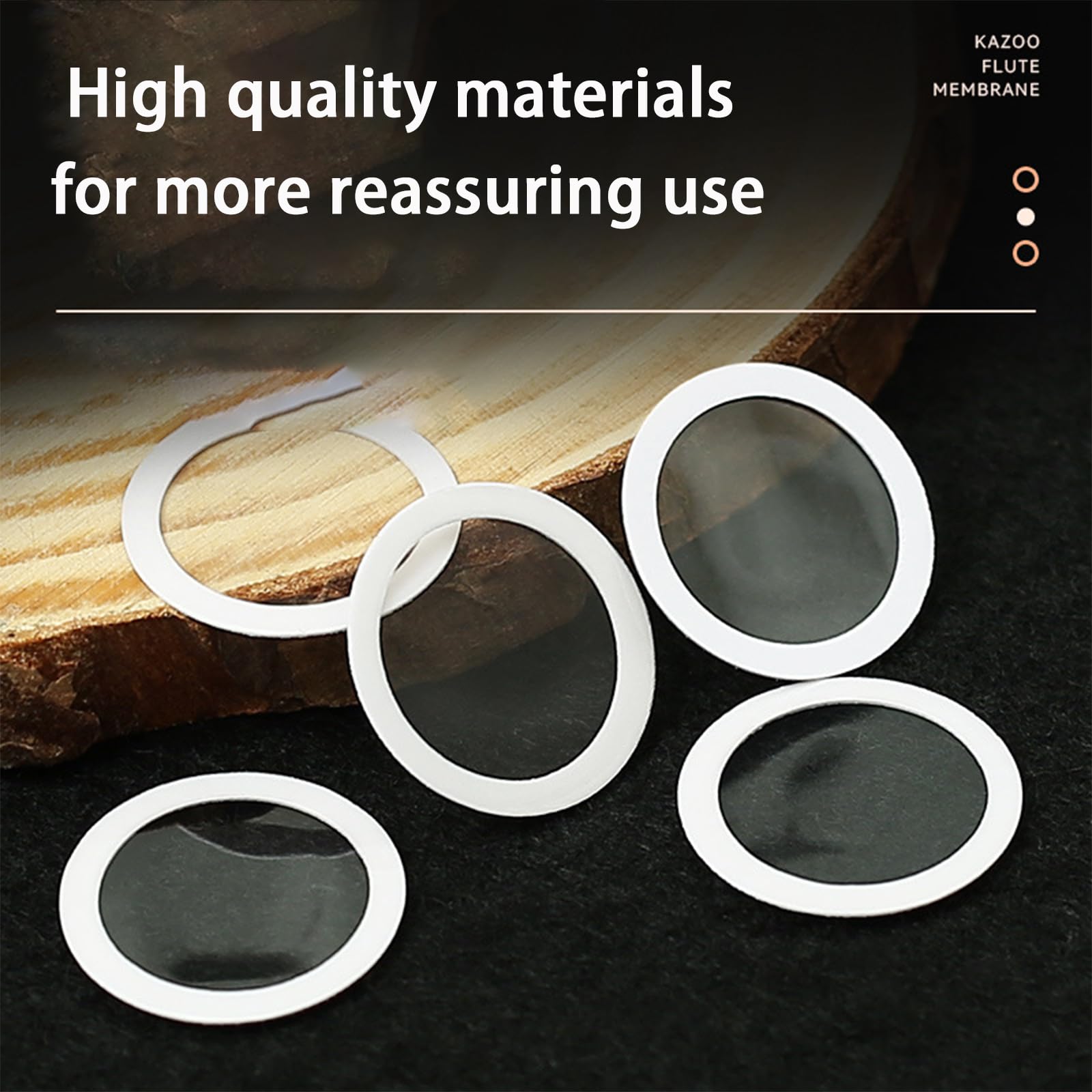 100 Pezzi Di Membrane Per Kazoo - Diametro 19 Mm, Ricambio Per Flauti Kazoo In Metallo O Plastica - Foto 2