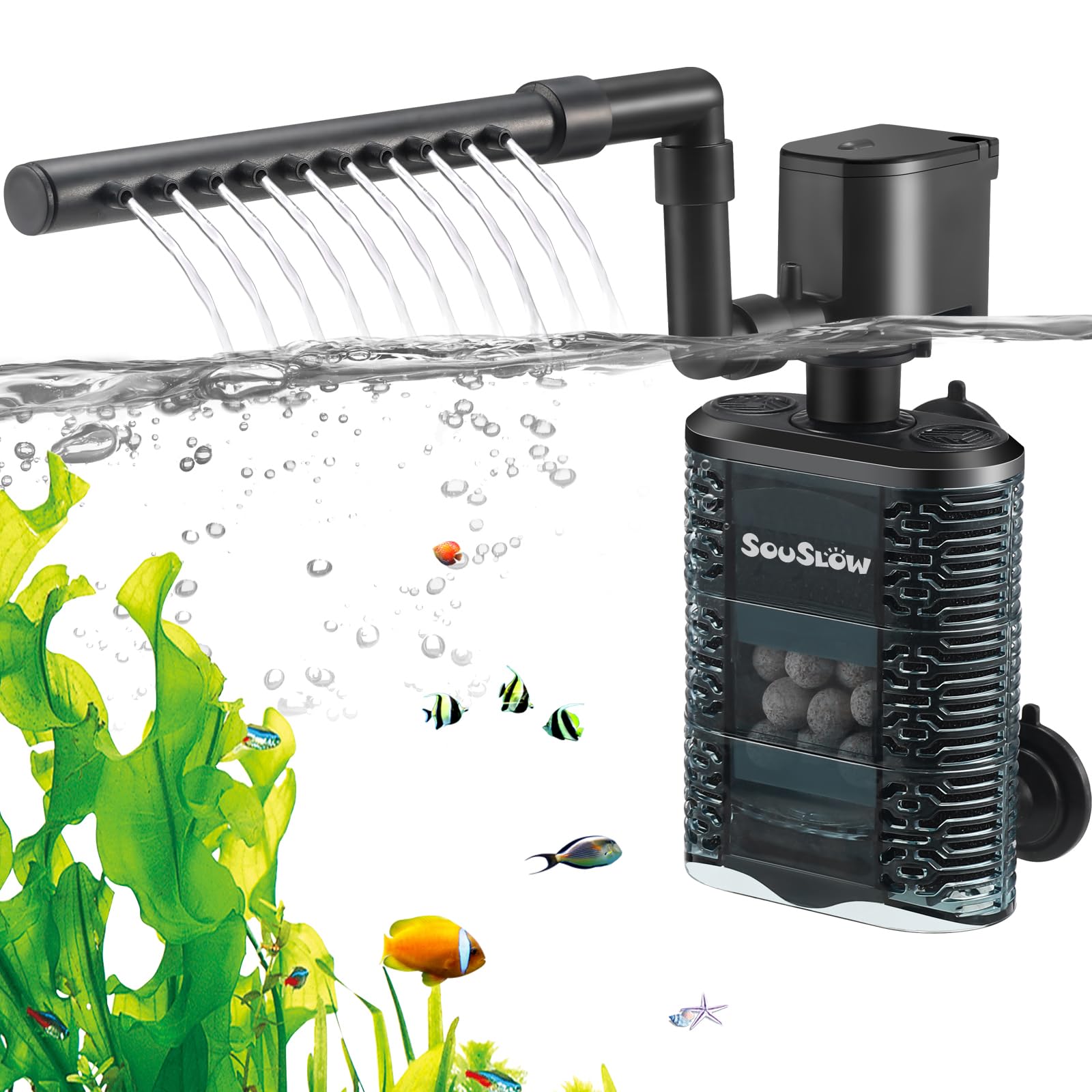 Filtro Interno per Acquario da 3 W, Circolazione di Ossigeno, Silenzioso, Adatto per Piccoli Acquari/Tartarughe, 390 L/H