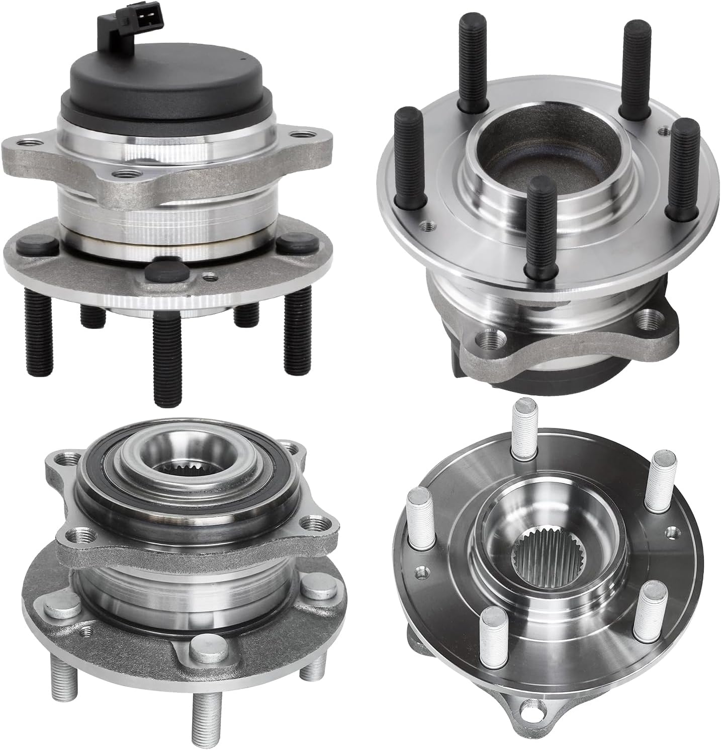 ALLCOMBO FWD Front and Rear Wheel Bearing and Hub for 2007-2014 Hyundai Santa Fe, 2013-2014 Santa Fe Sport, 2007-2012 Hyundai Veracruz, 2011-2015 Kia Sorento Replacement Assembly 512326 513266