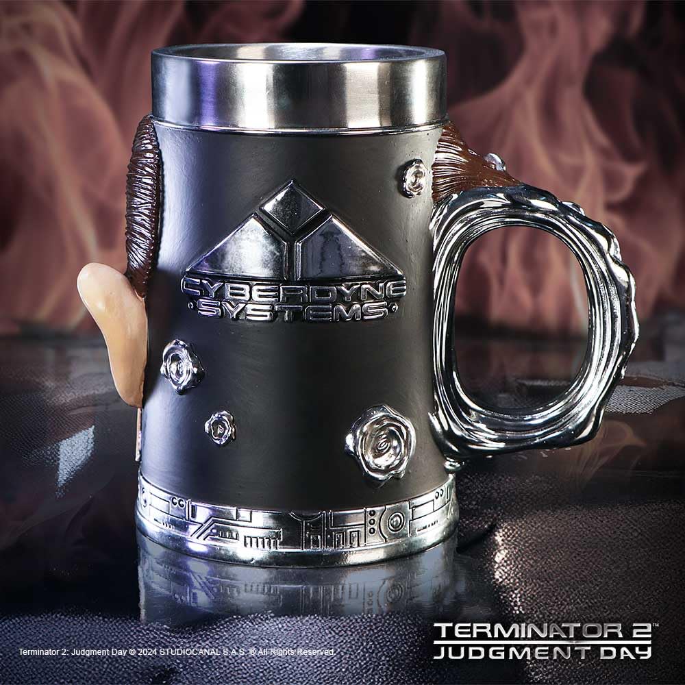 Nemesis Now Terminator T-1000 Bierkrug, Sci-Fi-Film-Trinkgeschirr, Sammlerstück, Terminator 2 Erinnerungsstücke und Geschenke