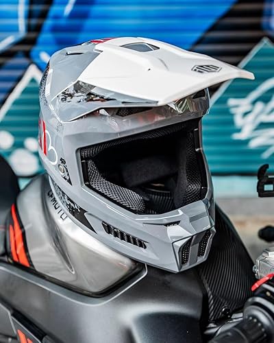 Miniatura 6 de ILM Cascos de Motocross Juveniles para Niños Casco ATV Motocross BMX Fuera de Carretera Motocicleta con Gafas, Guantes y Máscara DOT Modelo MT601Y