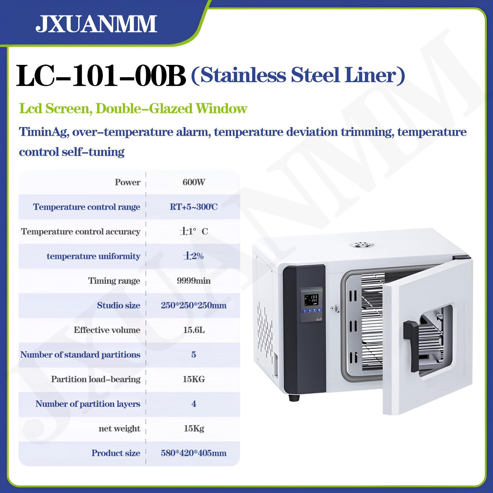 Labor-Trockenofen, Labor-Umluft-Konvektionstrocknungsofen, elektrischer Heizofen mit konstanter Temperatur, Laborofen für Präzisionstrocknung,Stainlesssteelinnerliner-15.6L