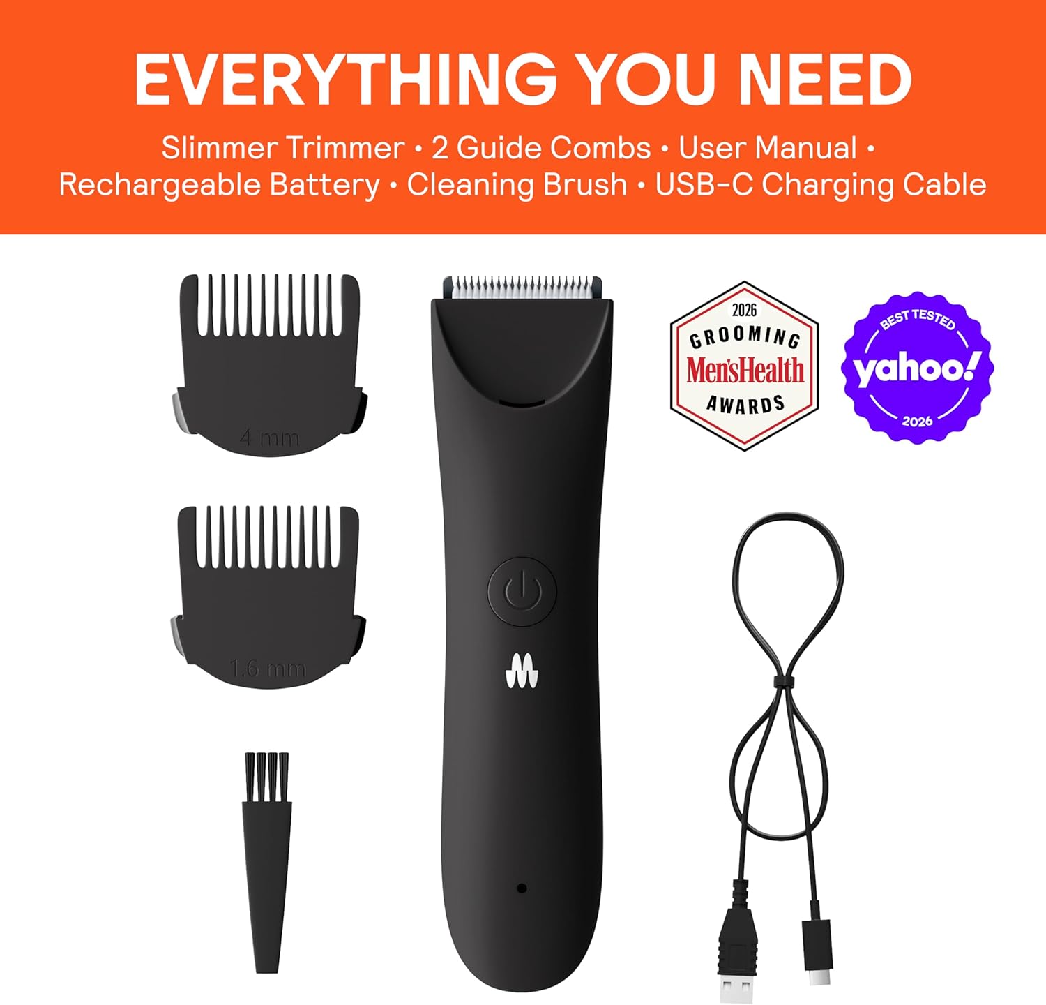 MERIDIAN Slimmer Trimmer – Electric Razor for Women, Bikini Line & Pubic Hair Trimmer, Rechargeable & Waterproof, Painless, Flawless Shave for Sensitive Skin, Gentle, Quiet & Travel-Friendly, Onyx