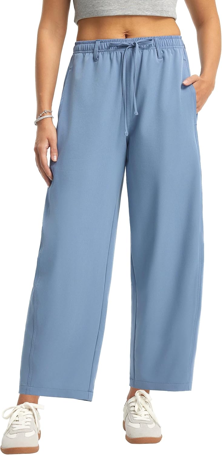 FitsT4 Sports Womens Swim Pants Barrel Leg Beach Cover Up Pants UPF 50+ Baggy Lightweight with Pockets