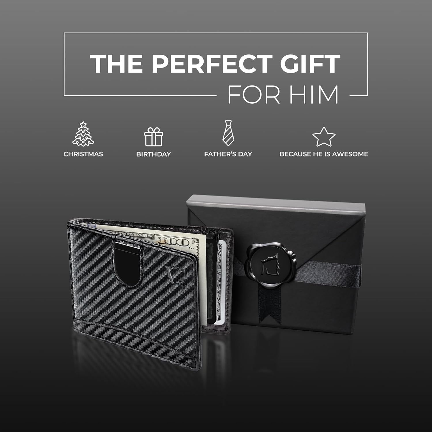 Kingly Cash Clip Slim Leather Wallet for Men with RFID Blocking & Money Clip - Minimalist Front Pocket Bifold Wallet Holds 12 Cards - Secure Card Holder with Easy Access Pull Tab - Image 5