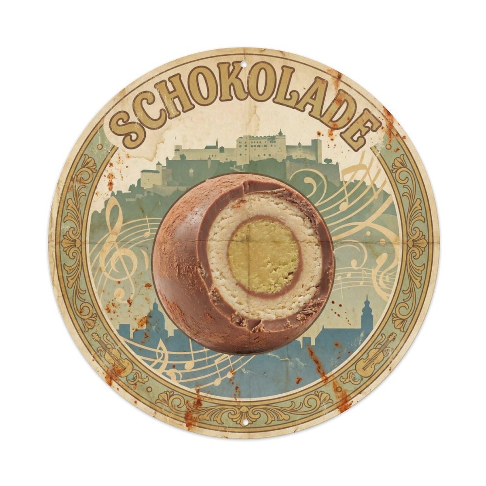 Cocoa Shop Chocolate Austrian Culture Market Travel Metal Tin Sign