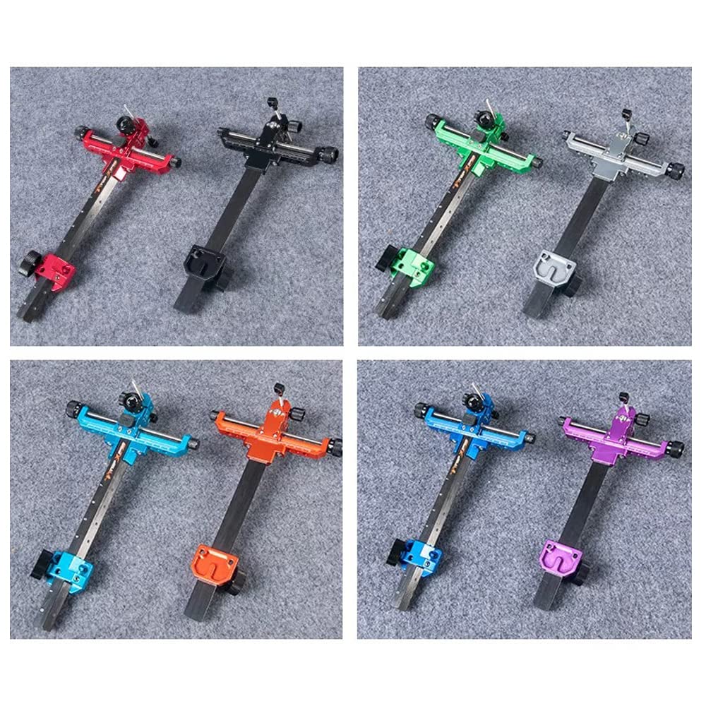 SHARROW Viseur de Tir à l'Arc 9 Pouces Barre en Carbone Aluminium 1 Broches pour Arc Recourbé