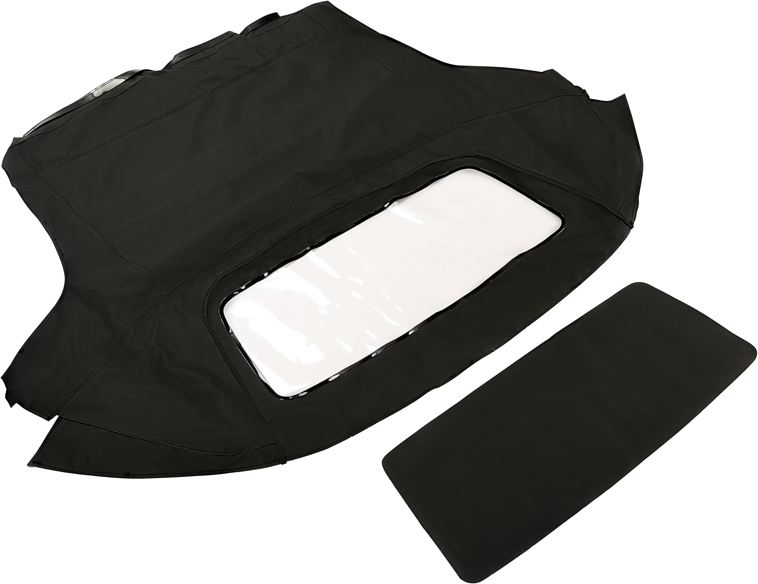 HECASA Replacement Convertible Soft Top Compatible with 2000-2007 Toyota MR2 Spyder with Plastic Window, Black Cabrio Premium Grade Sailcloth Vinyl