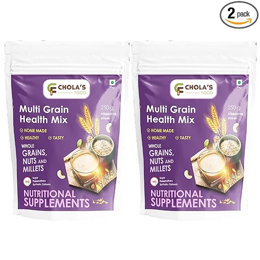 Multigrain Health Drink Mix Powder with 24 Natural Ingredients (100% Natural) - Whole Grains, Nuts & Millets | Homemade | Tasty | Healthy | 250 G (Pack of 2)
