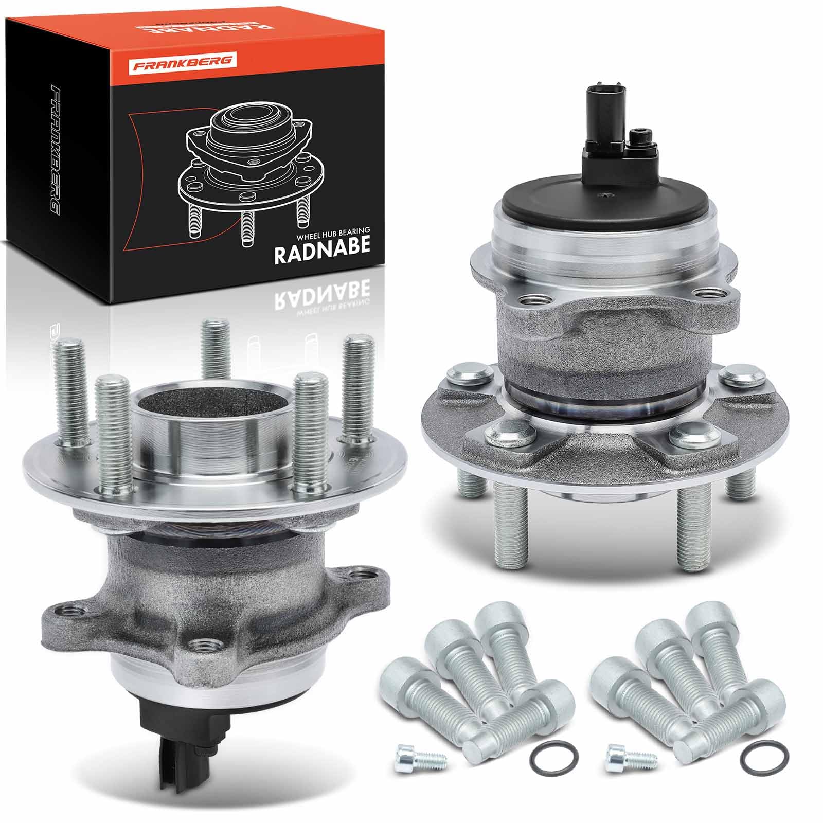 Frankberg 2 cuscinetti ruota Set di cuscinetti ruota asse posteriore | con sensore Sensore di velocità ABS Sensore di velocità ABS integrato, asse posteriore