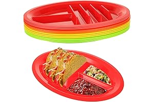 Colorful Taco Plates Hold 3 Tacos & Trays