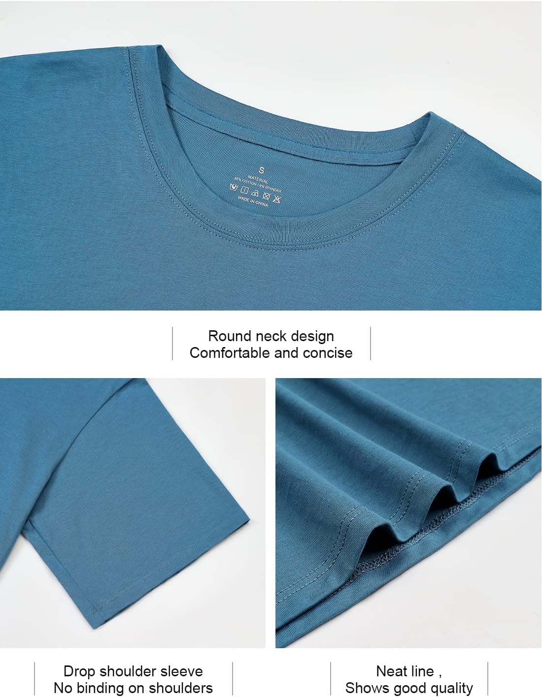Xelky Womens Crop Casual Tops Tshirt Cotton Loose Workout Short Sleeve Round Neck Tee Yoga Running Shirts 4 Pack