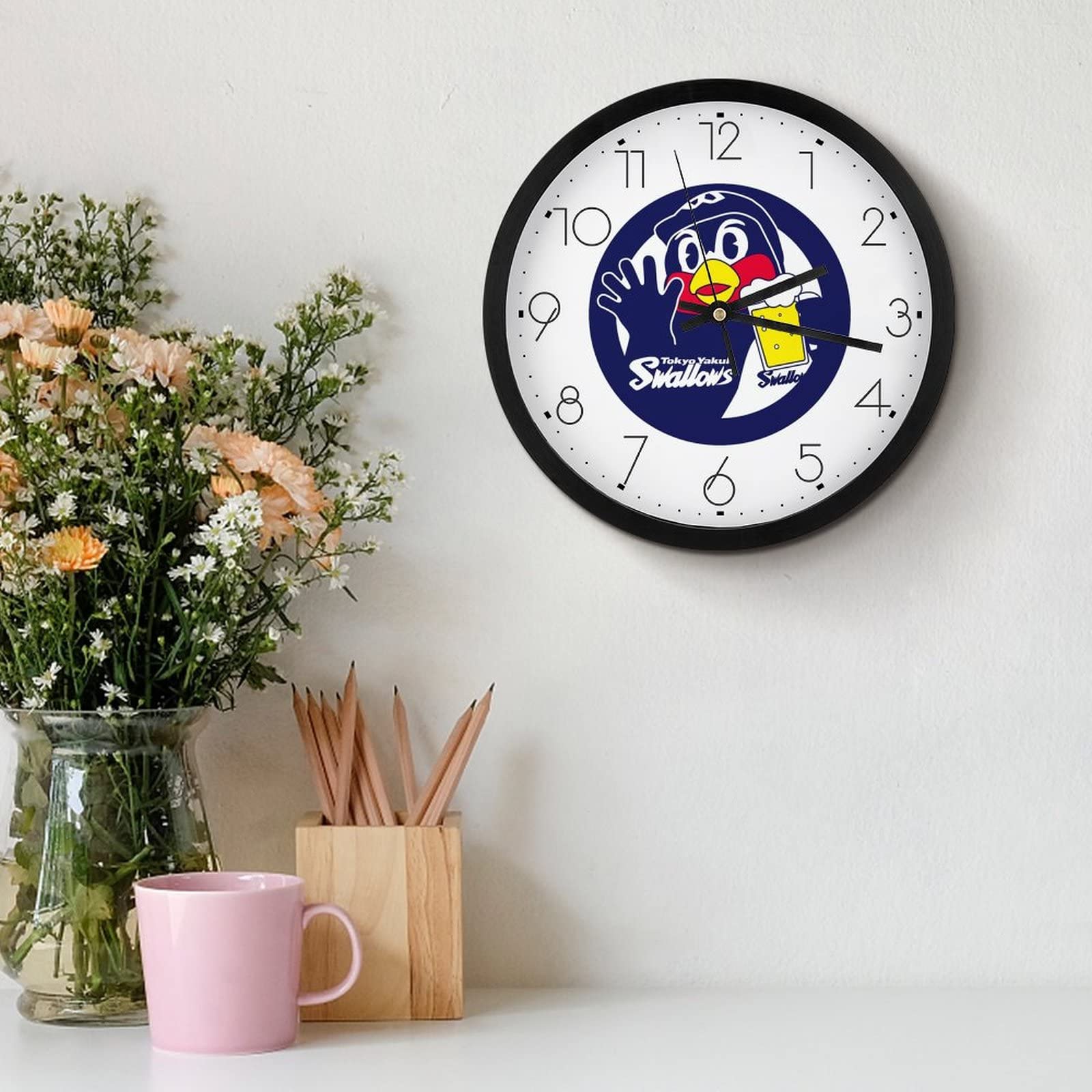 Amazon.co.jp: 掛け時計 東京ヤクルトスワローズ つば九郎 壁掛け時計