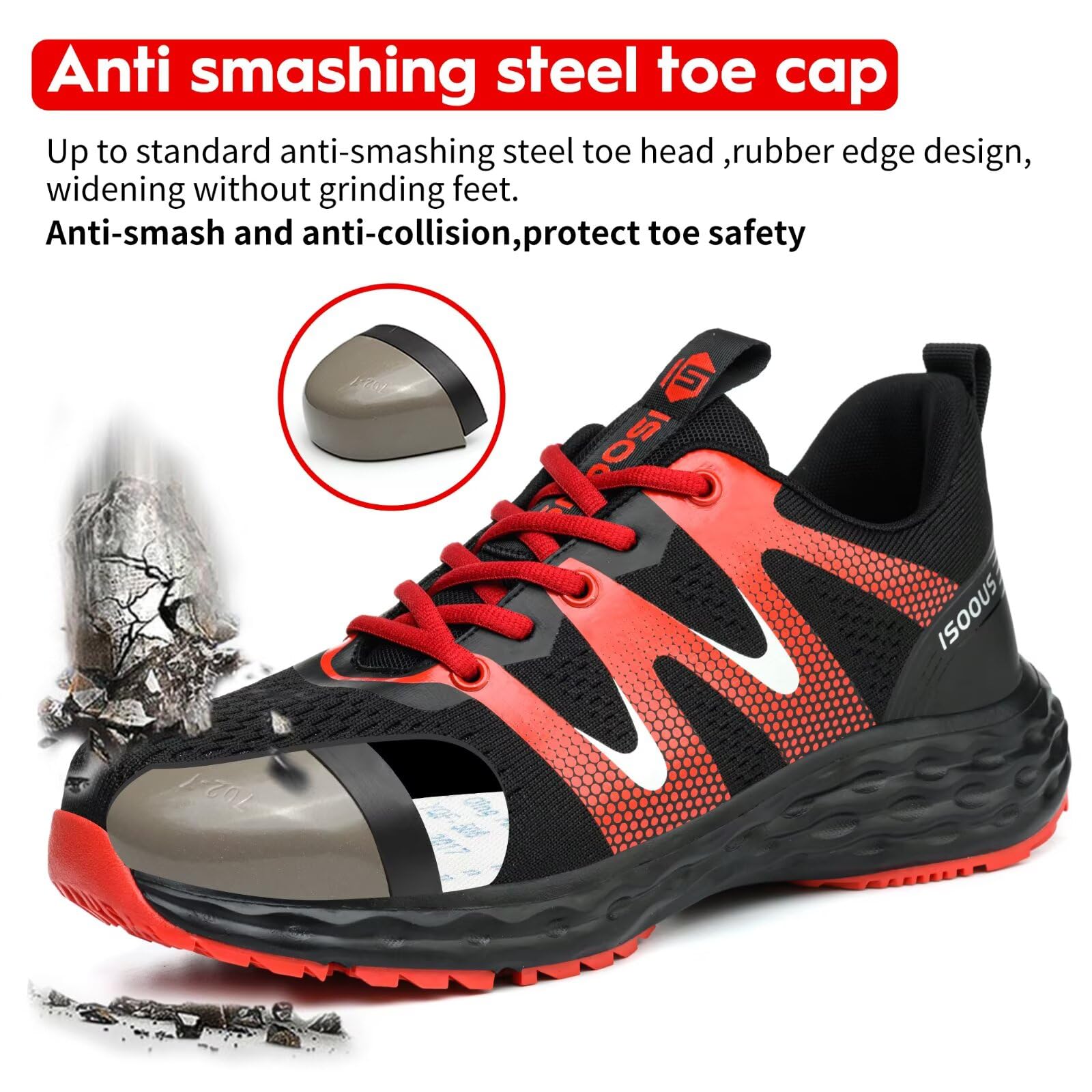 Scarpe Antinfortunistiche Uomo Donna Leggere Scarpe da Lavoro Comode Scarpe Sicurezza con Punta in Acciaio Traspiranti