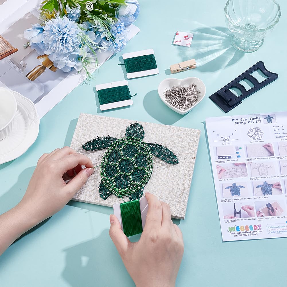 WEBEEDY String Art Kit pour Adultes Débutants, Kit de Bricolage à Cordes de Tortue de Mer, Inclure Tout les Accessoires et le Cadre Nécessaires, Accueil Décorations Murales Cadeau Unique