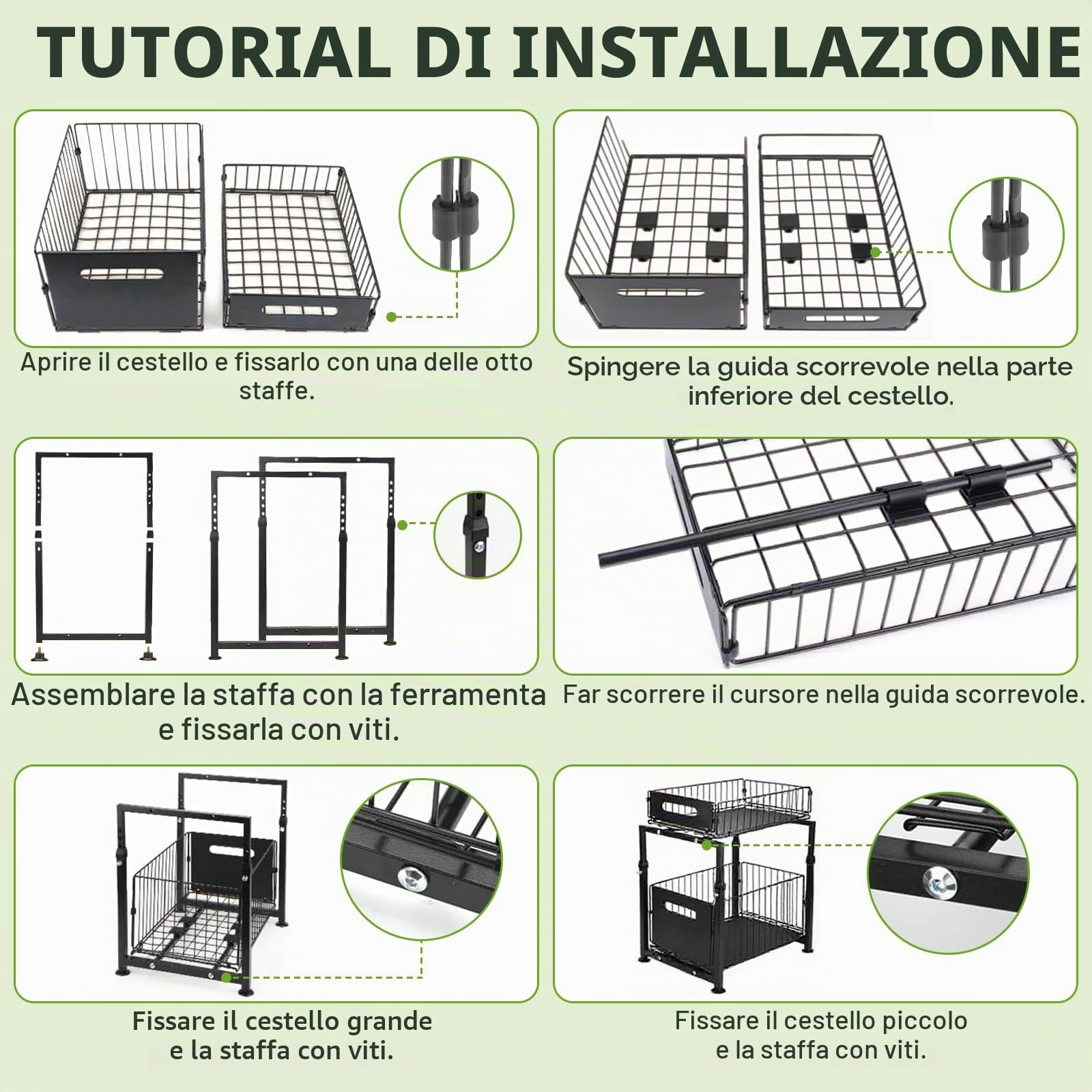 Armadio portaoggetti da cucina a doppio strato in metallo | Cassetto telescopico estraibile, cassetto estraibile da cucina, in metallo, Per mobili da cucina, 37,5 x 29 x 41-49 cm