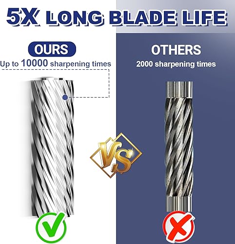 Miniatura 4 de Sacapuntas eléctrico resistente, sacapuntas de 6 agujeros para el aula para lápices de 0.23 a 0.394 pulgadas, sacapuntas de parada automática, 10000