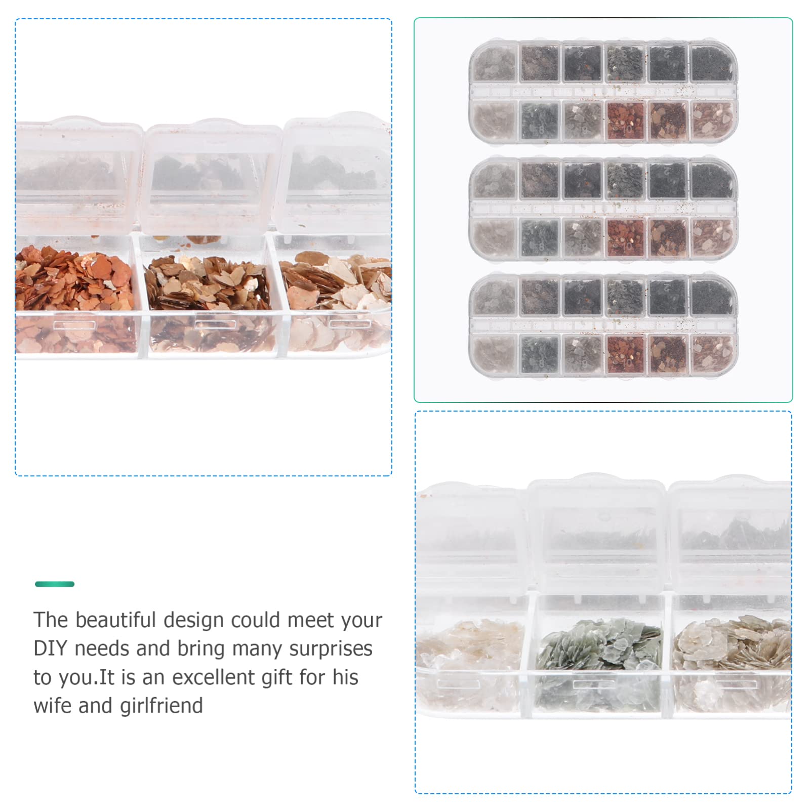 SOESFOUFU Nail Kits DIY 12 Nail Gems s Sparkle Nail Glitter Paillette Flakes for Manicure Accessories