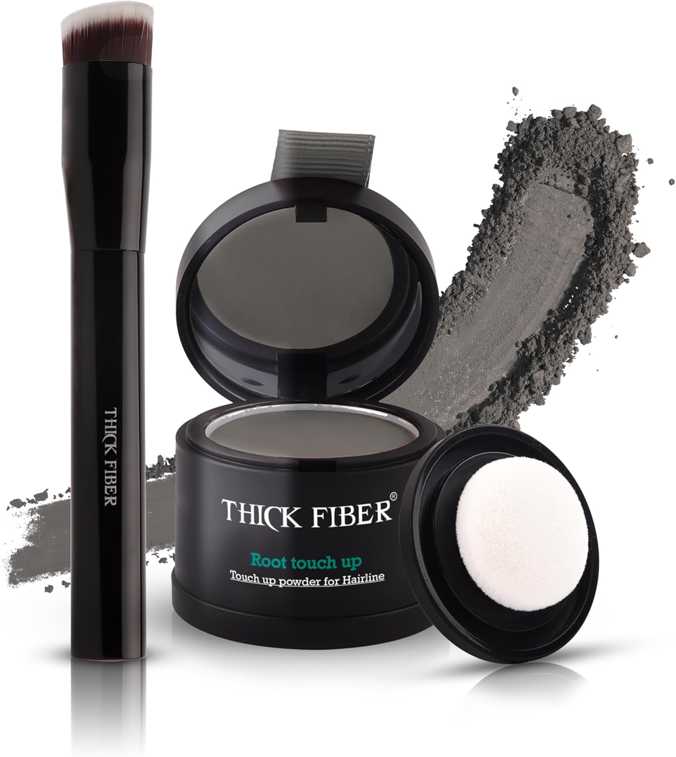 THICK FIBER Haarwortelpoeder, haaraanzetpoeder, haaraanzetpoeder voor dun haar, correctieset voor haaruitval, waterdicht en zweetbestendig, met poeder