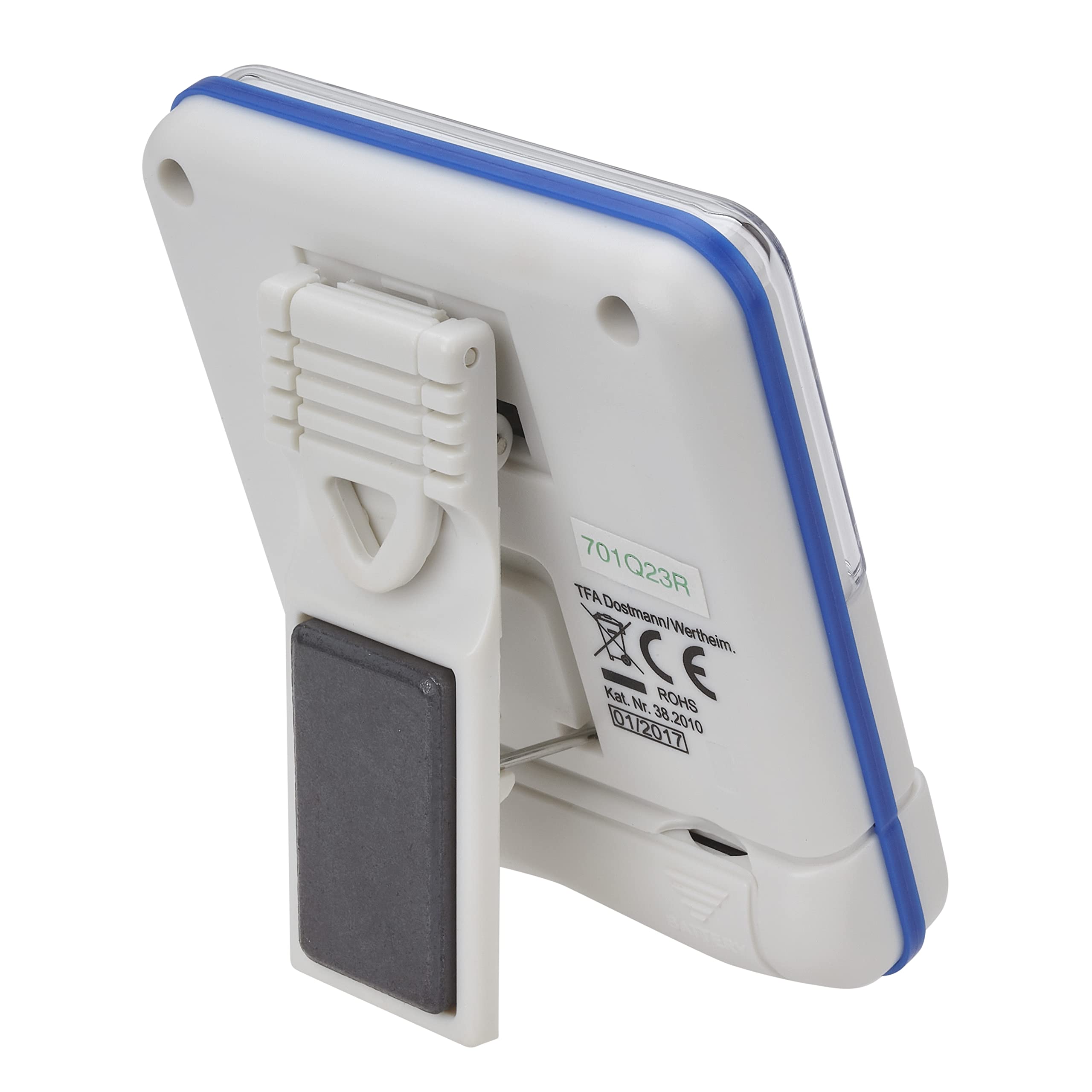 TFA Dostmann Elektroniczny timer i stoper, cyfrowy minutnik kuchenny, biały/niebieski, 38.2010