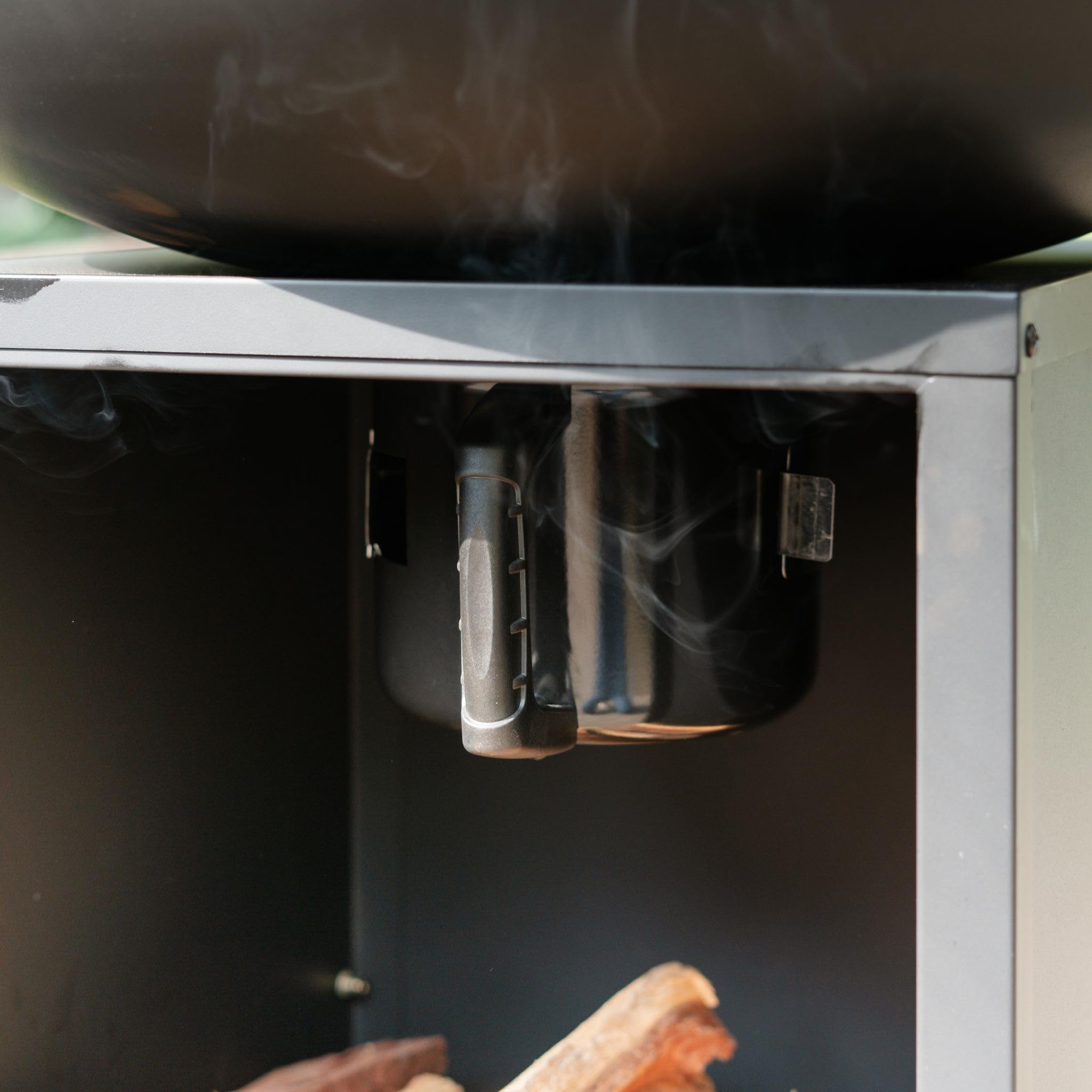 Plancha grill BBQ Amigo met hoes en houtopslag vuurschaal rvs buitenkeuken grillring voor buiten 67x67x92cm (RJR0058)