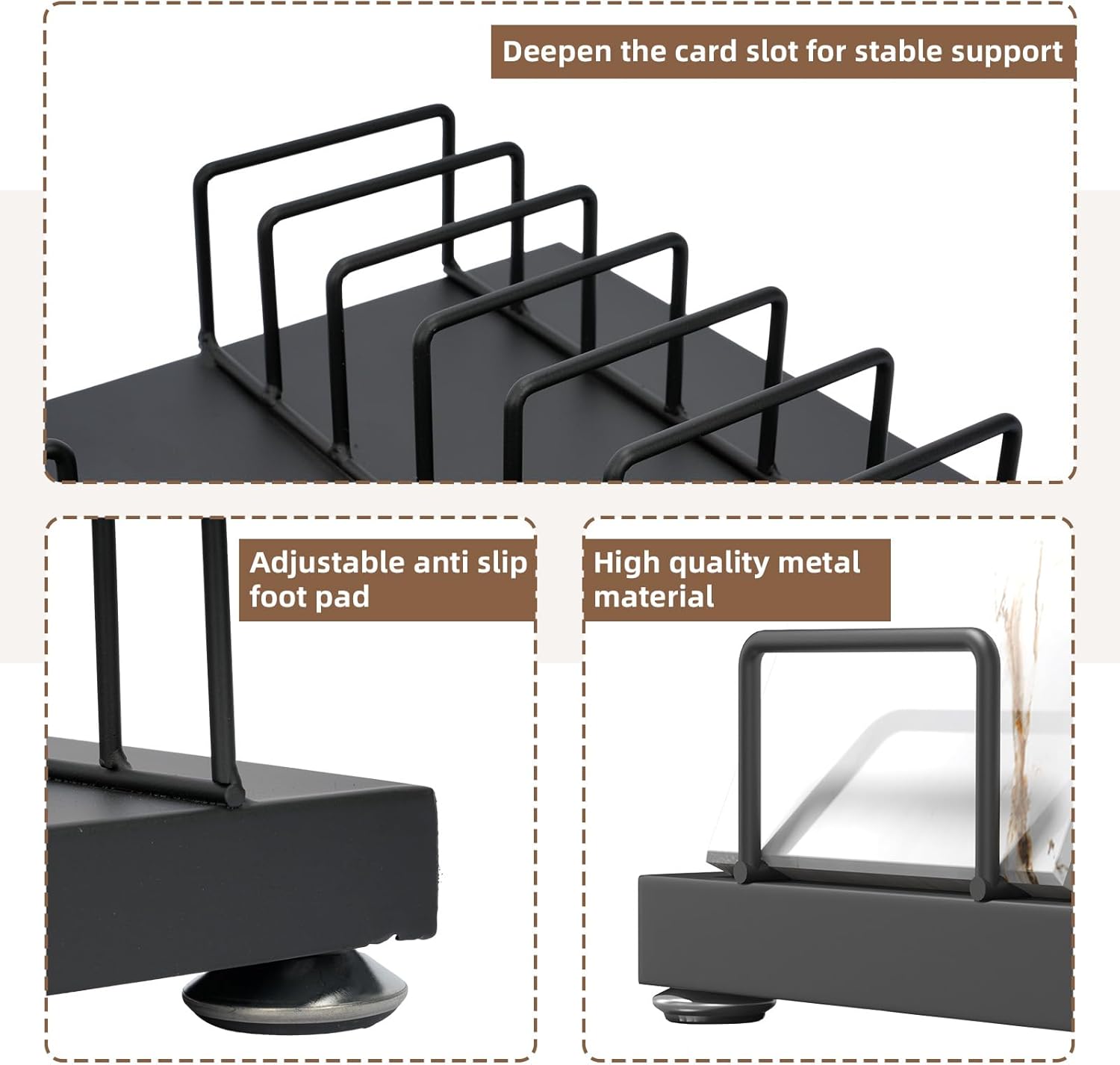 Small Tile Display Rack, 20 Slots Tile Sample Display Stand, Metal Ceramic Sample Holder for Vendors Retail, Tiles Sample Storage Organizer Rack for Marble Glass Quartz Stone