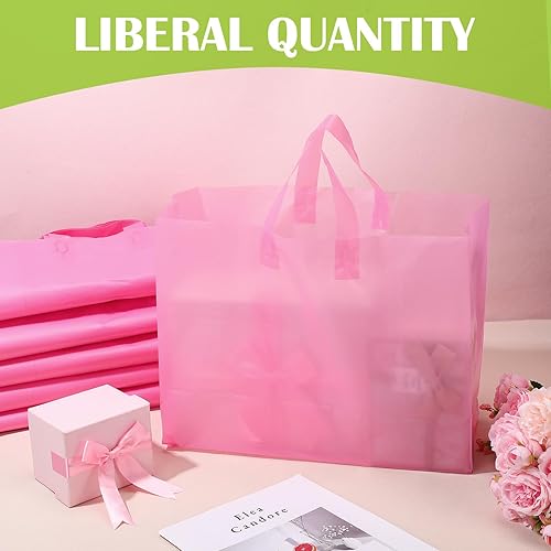 Miniatura 6 de Patelai Paquete de 200 bolsas de plástico esmerilado a granel para pequeñas empresas de 16 x 12 x 6 pulgadas, bolsas transparentes para compras al