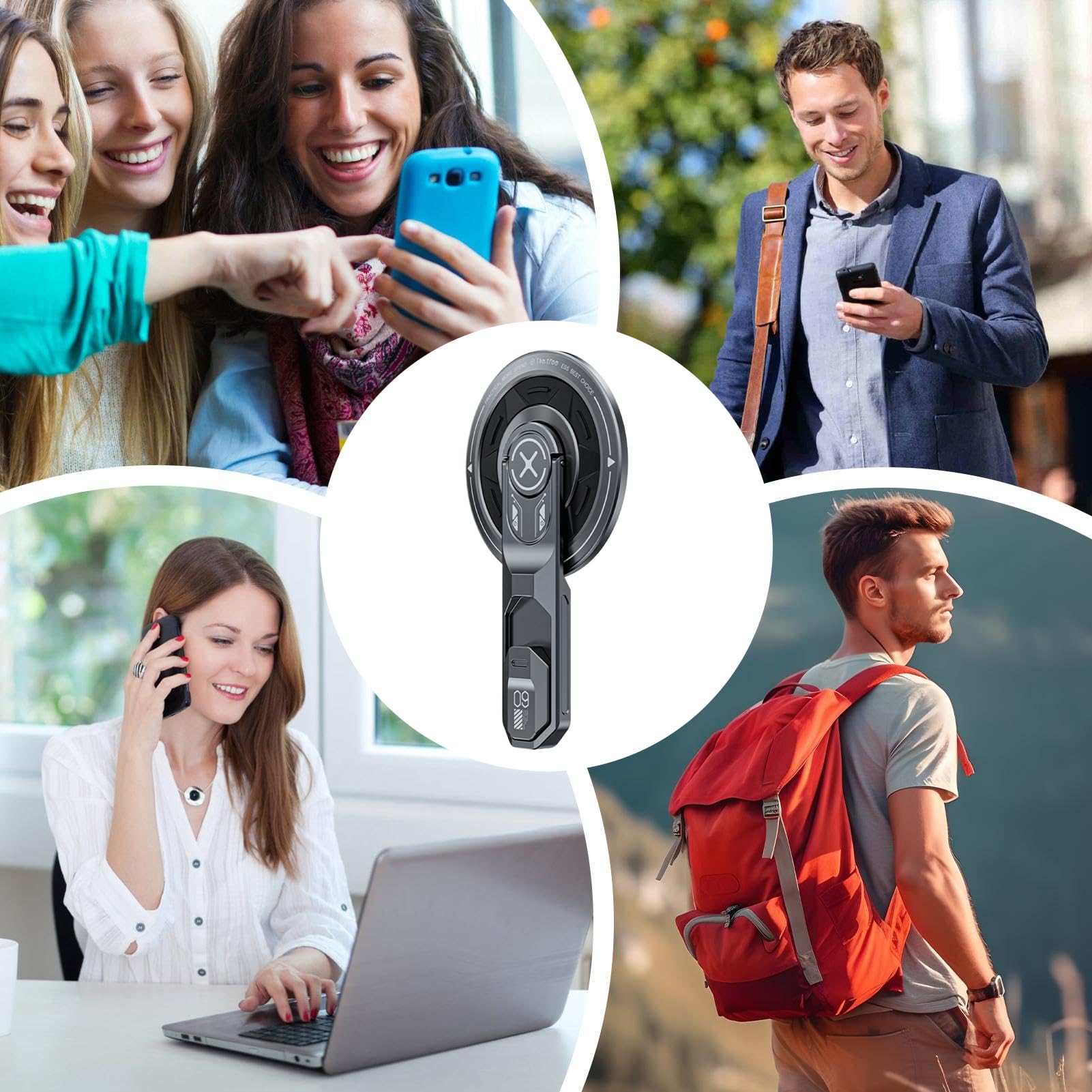 Soporte magnético para móvil Base de Smartphone Giratoria 360° para | Soporte Magnético Escritorio Smartphone Transmisión En Grabación Navegación Entretenimiento Para Mesa Salpicader