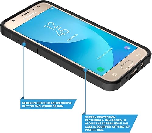 Miniatura 4 de Rosebono Compatible con Samsung Galaxy J7, funda híbrida gráfica colorida armadura para SM-J737 (mandala colorido)