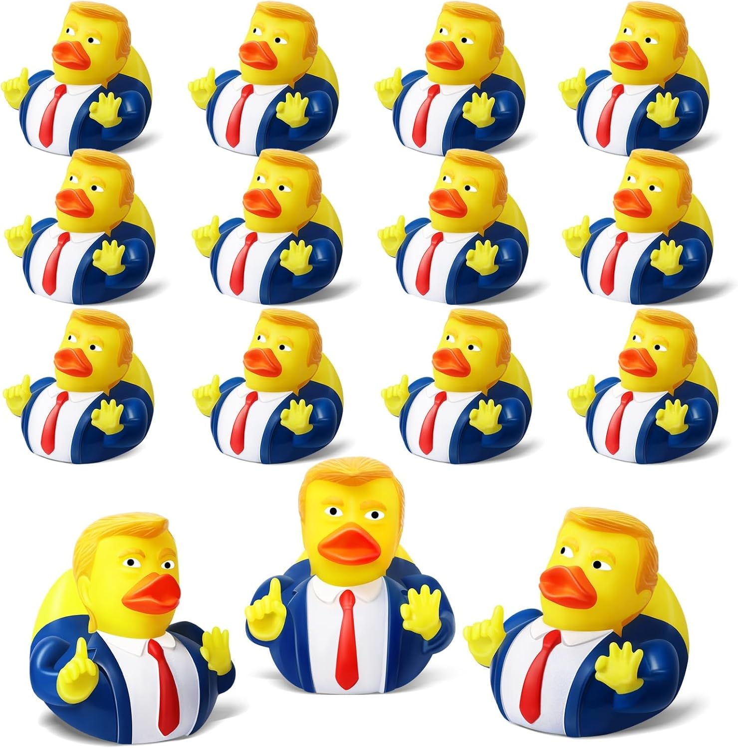12 Pcs President Rubber Ducks, Funny Duckies, President Memorial and Patriotic Theme Baby Bath Toy, Ducking Game Gifts for Kids Adults, Car Dashboard Decorations, Summer Prizes Holiday Party Favors