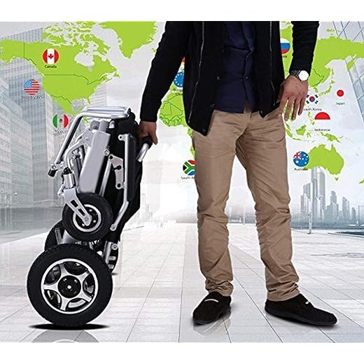 Fold & Travel Lightweight Motorized Electric Power Wheelchair Scooter, Aviation Travel Safe Electric Wheelchair Foldable Heavy Duty Power Wheel Chair