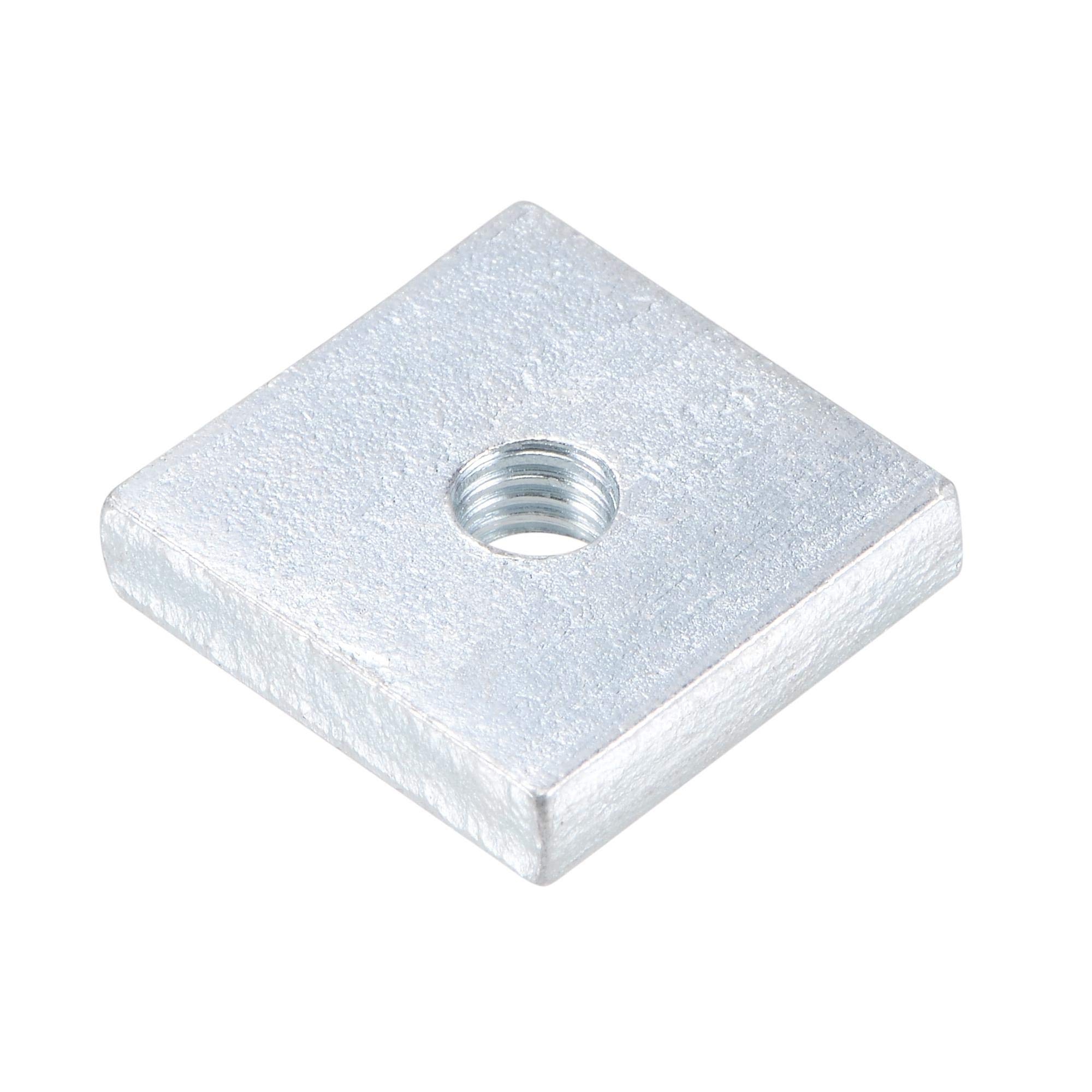 sourcing map Vierkantmuttern, M5 x 18 x 4 mm, verzinkt, metrisches Grobgewinde, Sortimentskit, 10 Stück