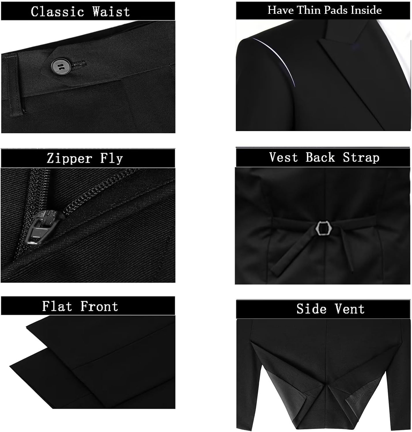Mens Suit 3 Piece Slim Fit Wedding Business Suits for Men Three Piece Formal Peak Lapel Suit Set Elegant - Image 4