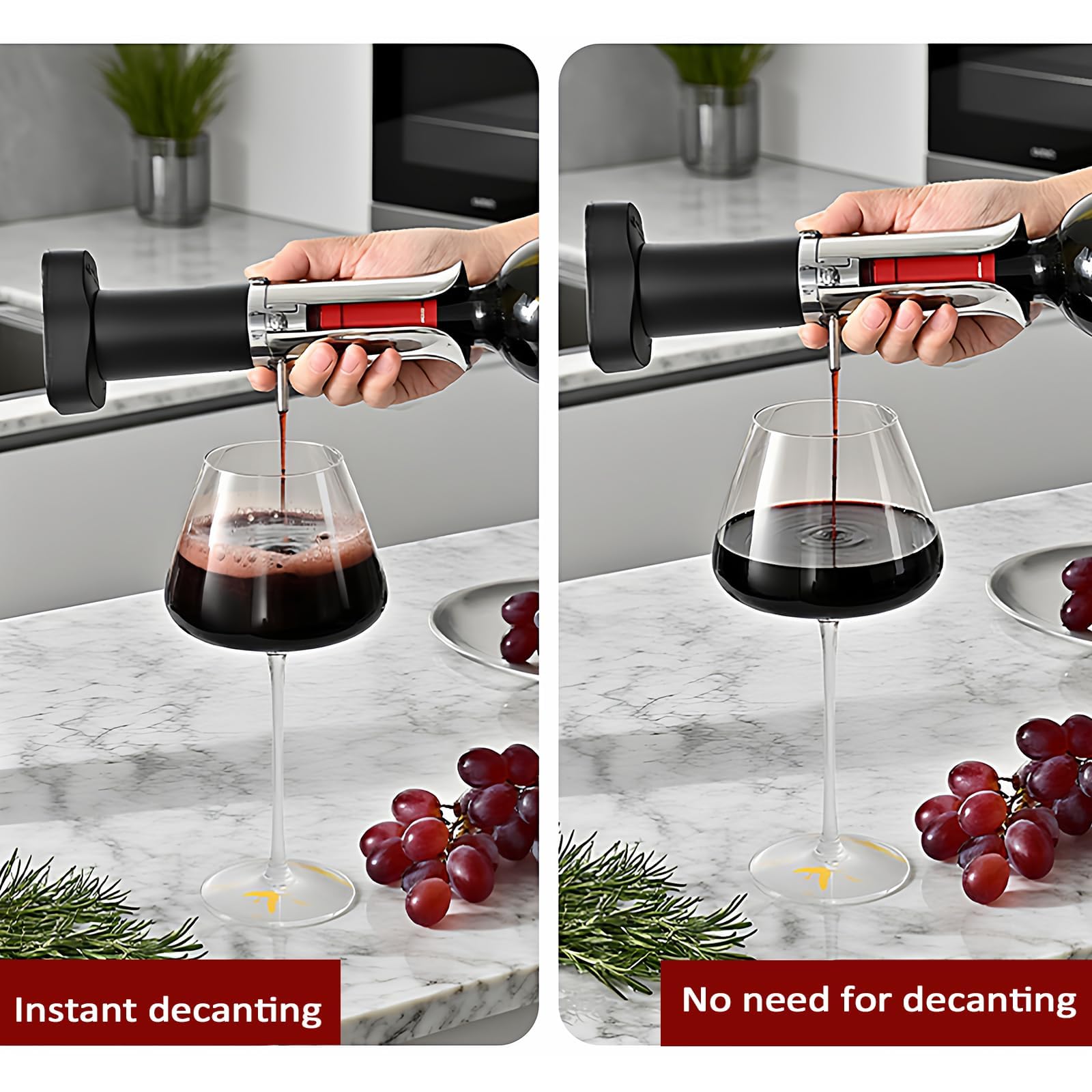 Décanteur électrique pour décanter instantanément le vin sans ouverture nécessaire, débit 5-7 ml/s pour un versement sans effort et une saveur améliorée