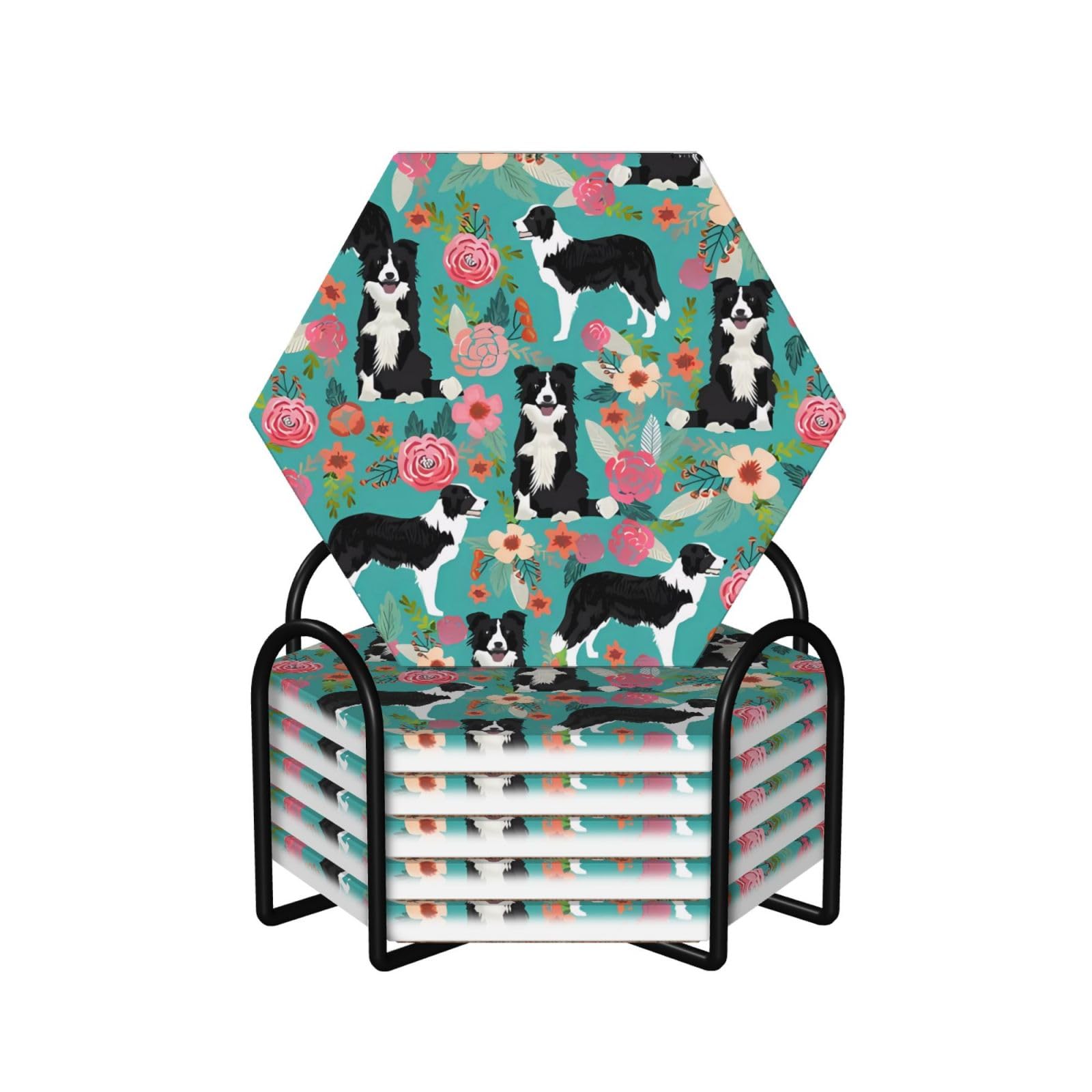 Dessous de verre Border Collie en céramique, le cadeau idéal pour crémaillère